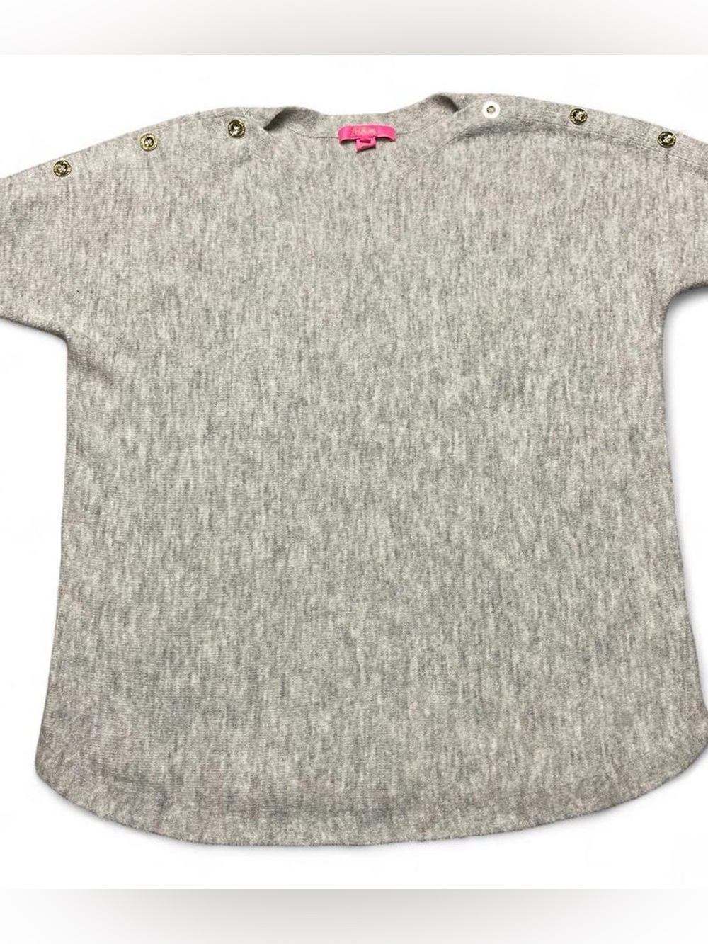 Lilly Pulitzer Womens Medium Arna Pullover Sweater Seaside Grey Relaxed Fit - Picture 3 of 10